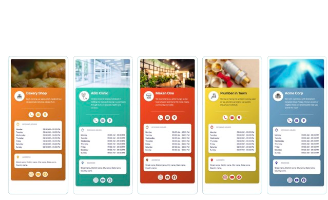 Dynamic business profile templates